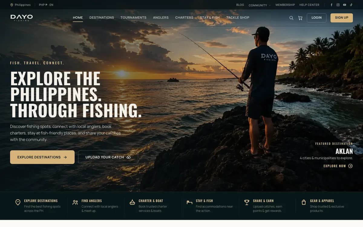 DAYO Fishing homepage