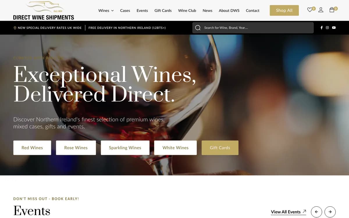 Direct Wine Shipments homepage